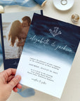 ZAHARA | Navy Destination Beach Wedding Invitation Kit Template