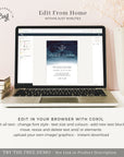 ZAHARA | Navy Destination Beach Wedding Invitation Kit Template