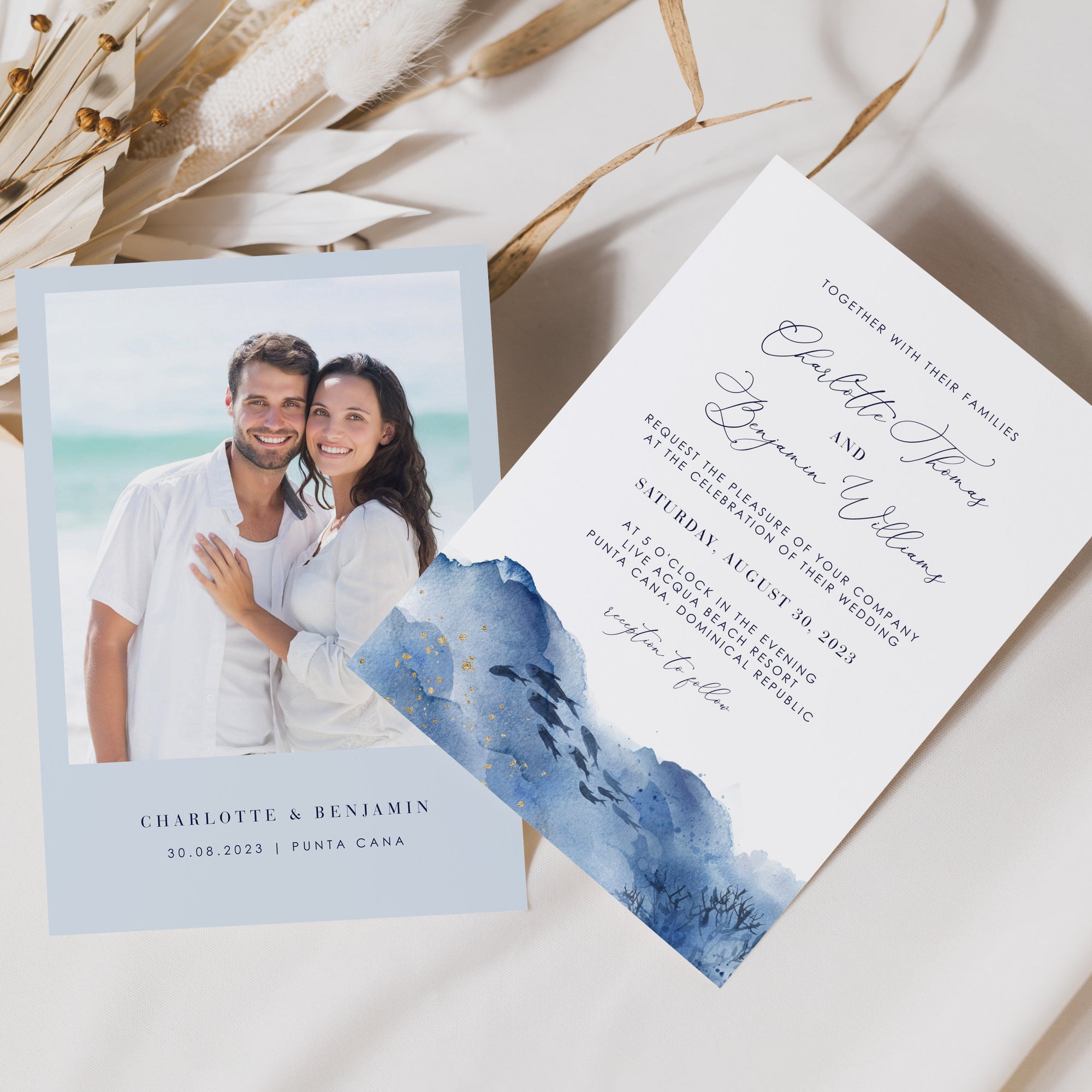 YLENIA Ocean Wedding Invitation Template
