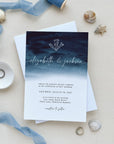 ZAHARA | Navy Destination Beach Wedding Invitation Kit Template