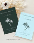 Tropical Palm Trees Save the Date Invitation Template