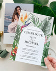 Elegant Tropical Wedding Invitation Template Suite
