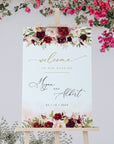 Rosita | Burgundy & Blush Wedding Ceremony Sign Template