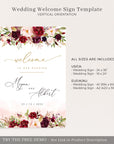 Rosita | Burgundy & Blush Wedding Ceremony Sign Template