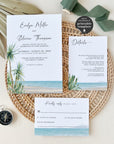 Selma | Tropical Beach Wedding Invitation Set