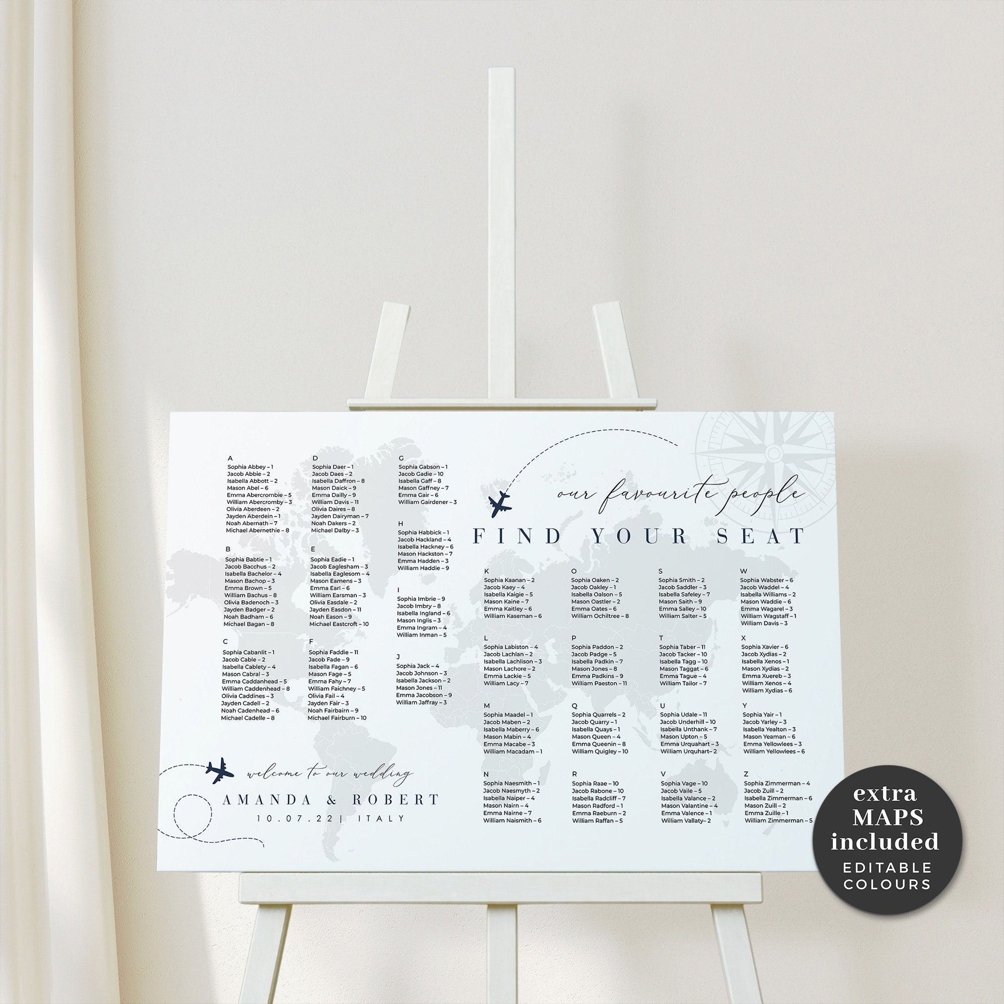 SOFIA Wedding Seating Chart Our Favorite People