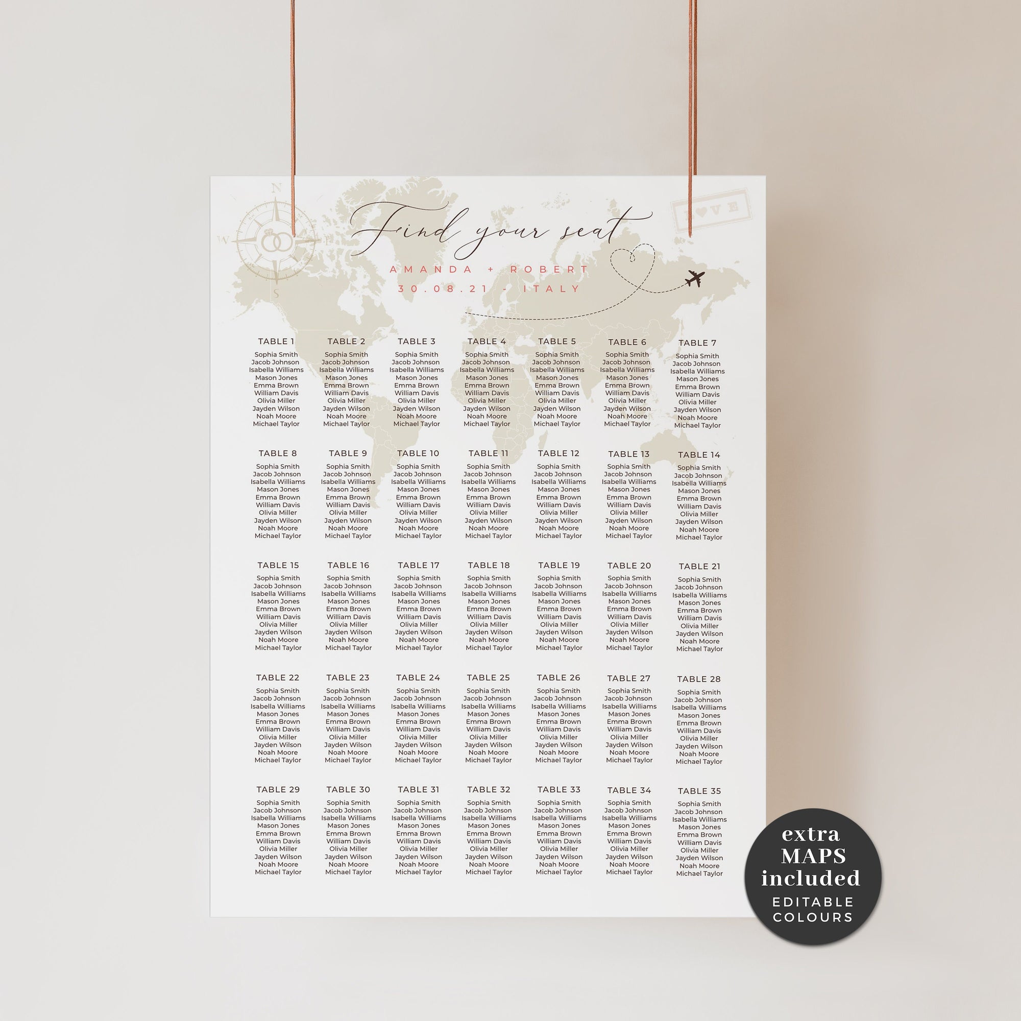 SOFIA Guest Seating Chart Wedding Template