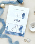 YLENIA Ocean Wedding Invitation Set Template With RSVP