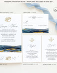 NOA | Elegant Beach Wedding Invitation Set Template