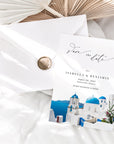 Santorini | Watercolour Save the Date Template