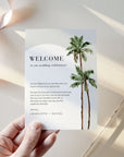 KONA Palm Tree Welcome Letter & Wedding Weekend Itinerary Template