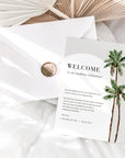 KONA Palm Tree Welcome Letter & Wedding Weekend Itinerary Template