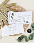 KONA Palm Tree Boarding Pass Save the Date Template