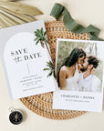 KONA Palm Tree Save Date Template With Photo