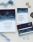 ZAHARA | Navy Destination Beach Wedding Invitation Kit Template