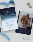 ZAHARA | Navy Destination Beach Wedding Invitation Kit Template