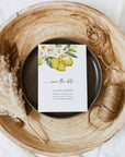 Amelia | Mediterranean Italy Save the Date with Lemon