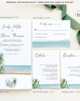 Selma | Tropical Beach Wedding Invitation Set