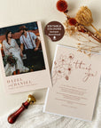 HAZEL Terracotta Wedding Thank You Cards with Photo