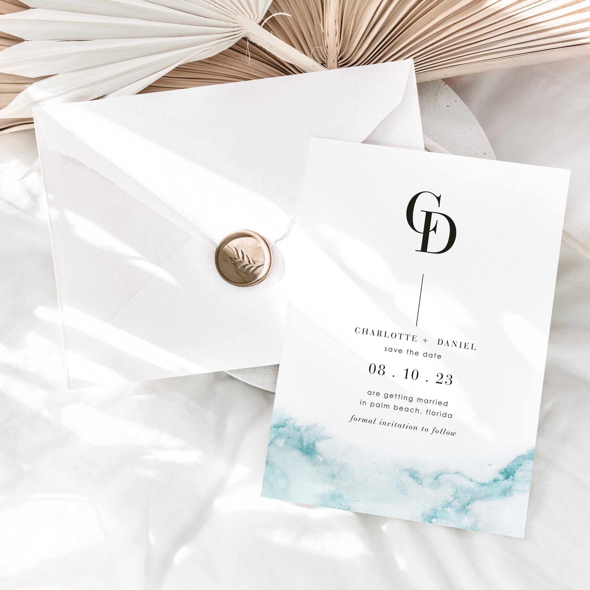 Chiara | Beach Wedding Save the Date Template