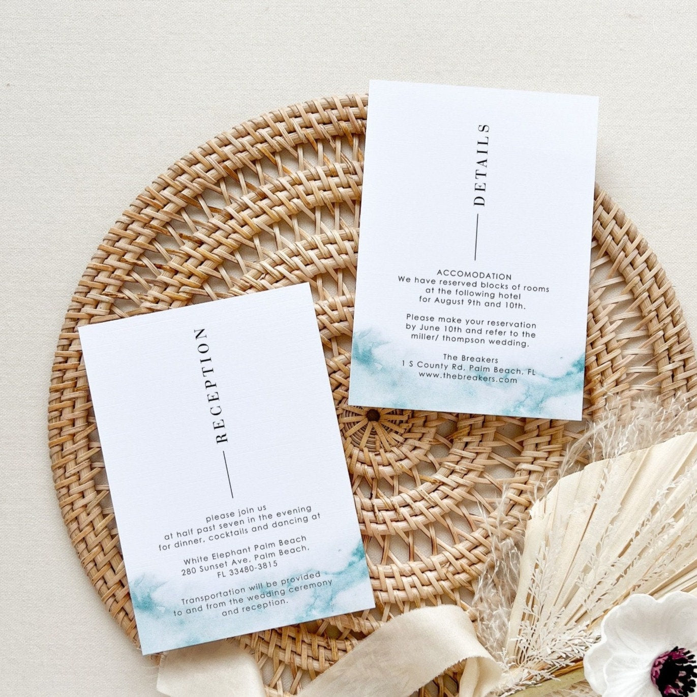 Chiara | Beach Wedding Invitation Suite Template