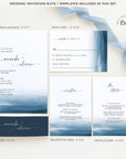 Elettra | Modern Beach Wedding Invitation Template with Rsvp