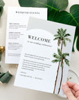 KONA Palm Tree Welcome Letter & Wedding Weekend Itinerary Template