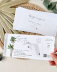 KONA Palm Tree Boarding Pass Save the Date Template