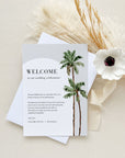 KONA Palm Tree Welcome Letter & Wedding Weekend Itinerary Template