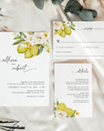 AMELIA Flowers & Lemon Wedding Invitation Suite Template