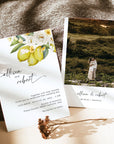 AMELIA Flowers & Lemon Wedding Invitation Suite Template