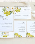 AMELIA Flowers & Lemon Wedding Invitation Suite Template