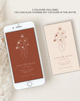 HAZEL Terracotta Boho Save the Date Electronic