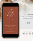 HAZEL Terracotta Boho Save the Date Electronic