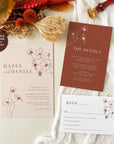 HAZEL Terracotta Boho Wedding Invitation Suite Printable