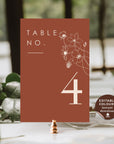 HAZEL Terracotta Table Numbers Wedding Printable