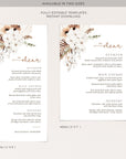 LAUREL Boho Wedding Menu Template