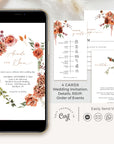 SCARLETT Wedding Invitation with Rsvp Boho Chic