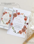 SCARLETT Wedding Invitation with Rsvp Boho Chic