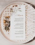 LAUREL Boho Wedding Menu Template