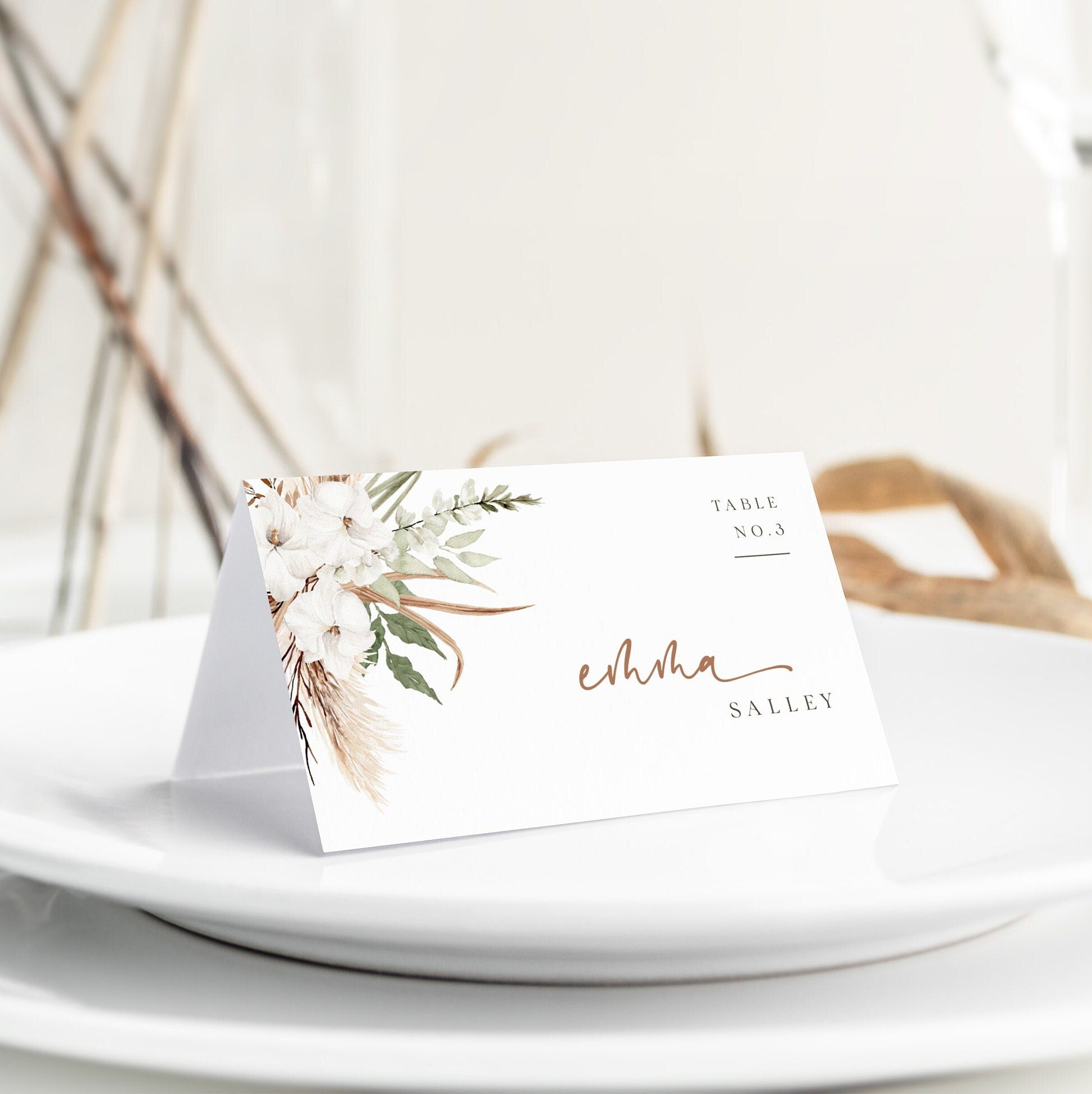 LAUREL Boho Wedding Place Cards Template