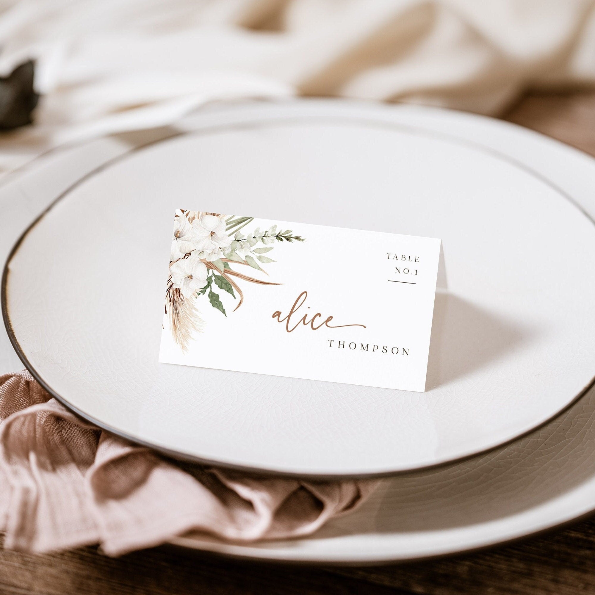 LAUREL Boho Wedding Place Cards Template