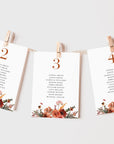 SCARLETT Boho Seating Chart Cards for Wedding Template