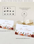 SCARLETT Boho Place Cards Template for Wedding