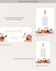 SCARLETT Boho Seating Chart Cards for Wedding Template