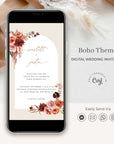 SCARLETT Bohemian Wedding Invitation Card Electronic