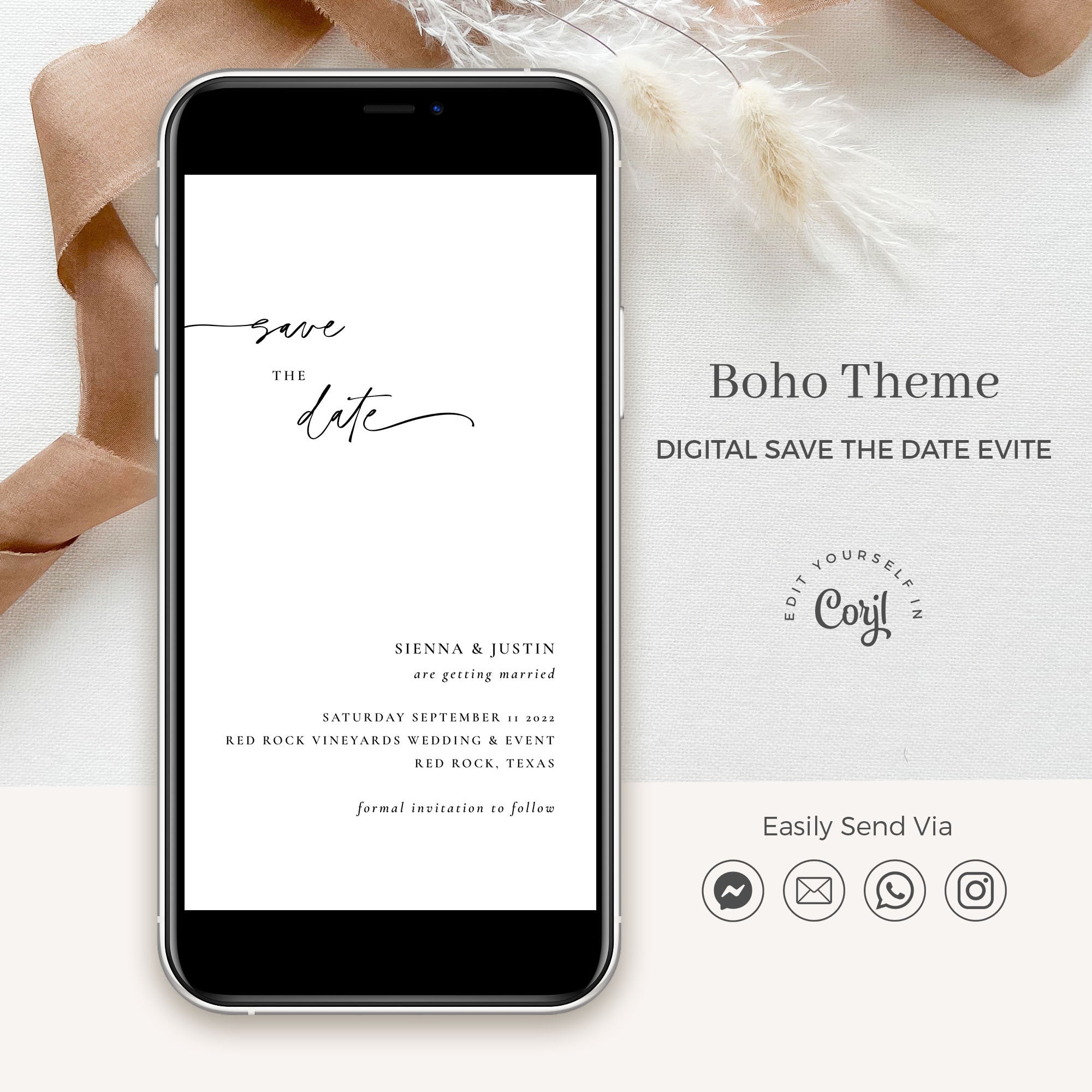 LAURA Modern Save the Date Electronic