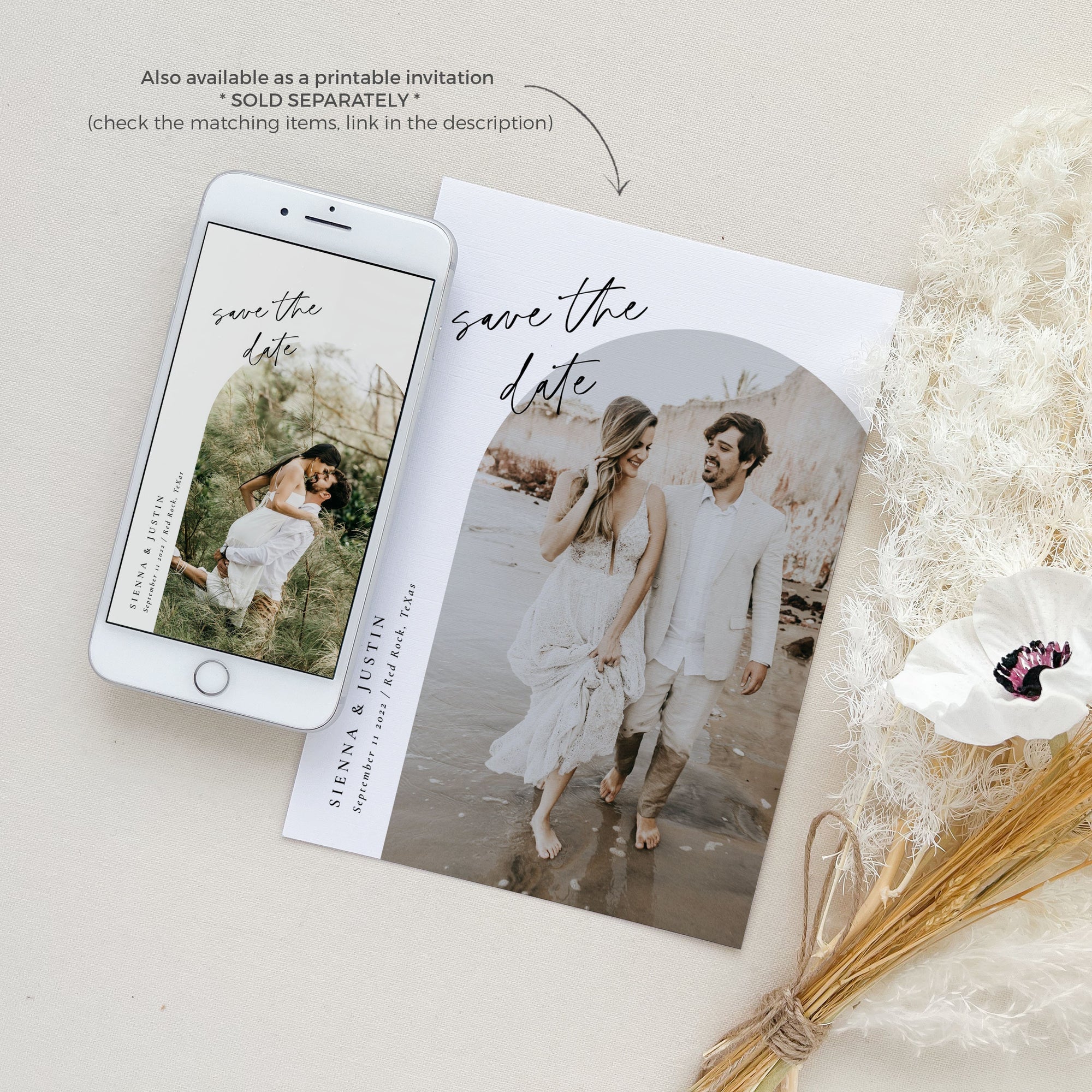 LAURA Arch Save the Date Digital with Photo