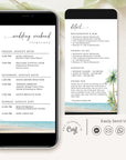 Beach Wedding Itinerary Template Digital Card