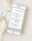 Beach Wedding Itinerary Template Digital Card